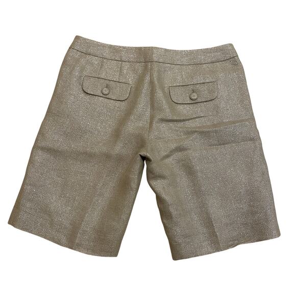 J.Crew NWT City Fit Metallic Linen-Blend Shorts 6 | Old Money Holiday Gold NWT - Picture 4 of 7